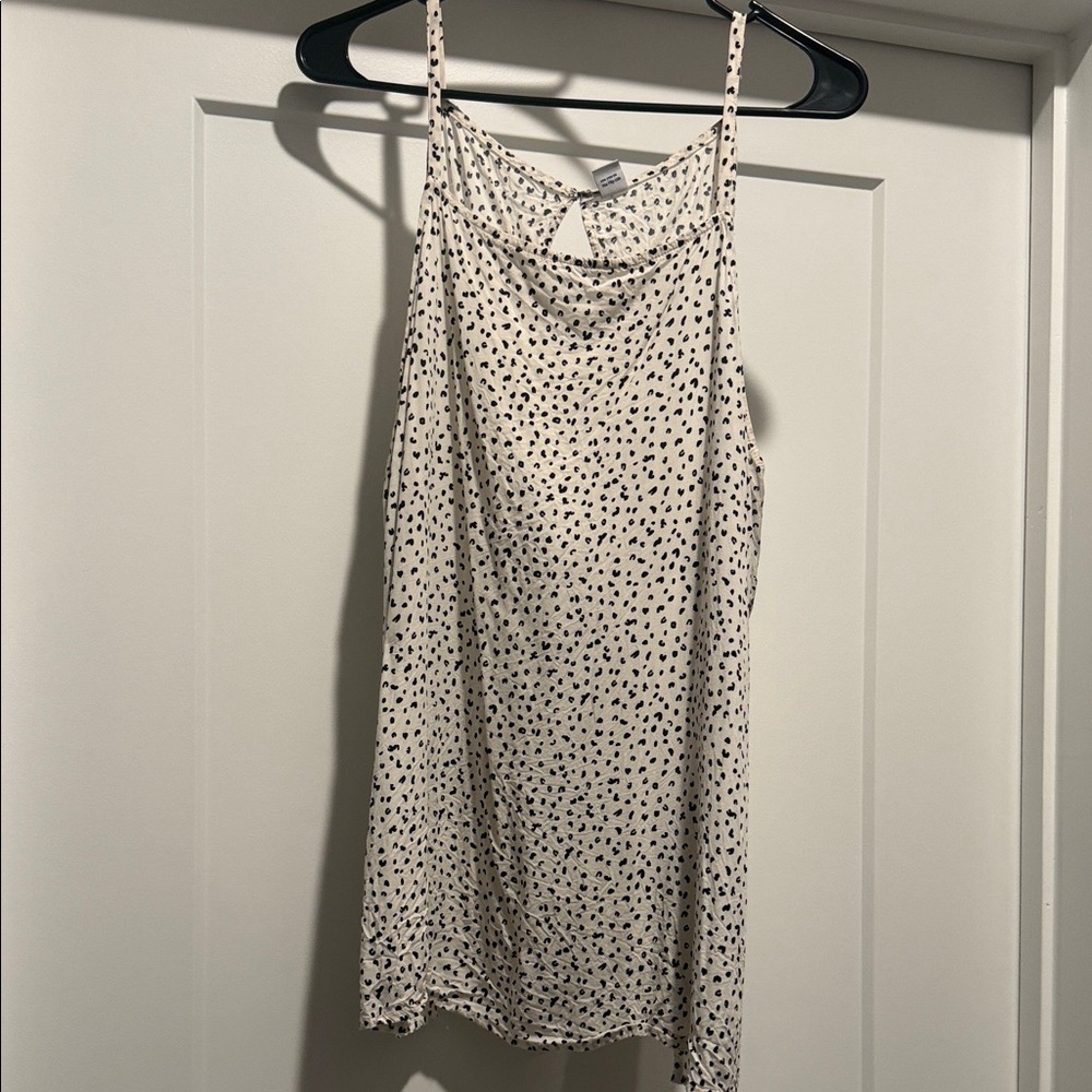 Old Navy Cream and Black Polka Dot Blouse